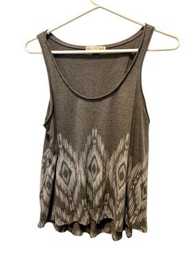 Billabong Charcoal Tribal Scoop Neck Tank Top with flared waist - size Med